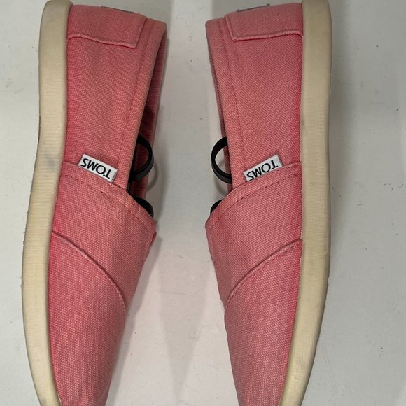 TOMS Bubblegum Pink Kids 5Y Slip On Espadrilles Good Condition - Picture 11 of 15